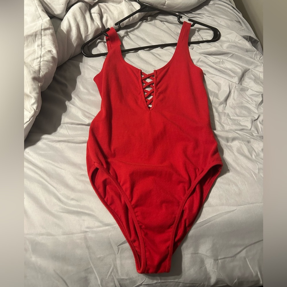 Women’s red bodysuit forever 21